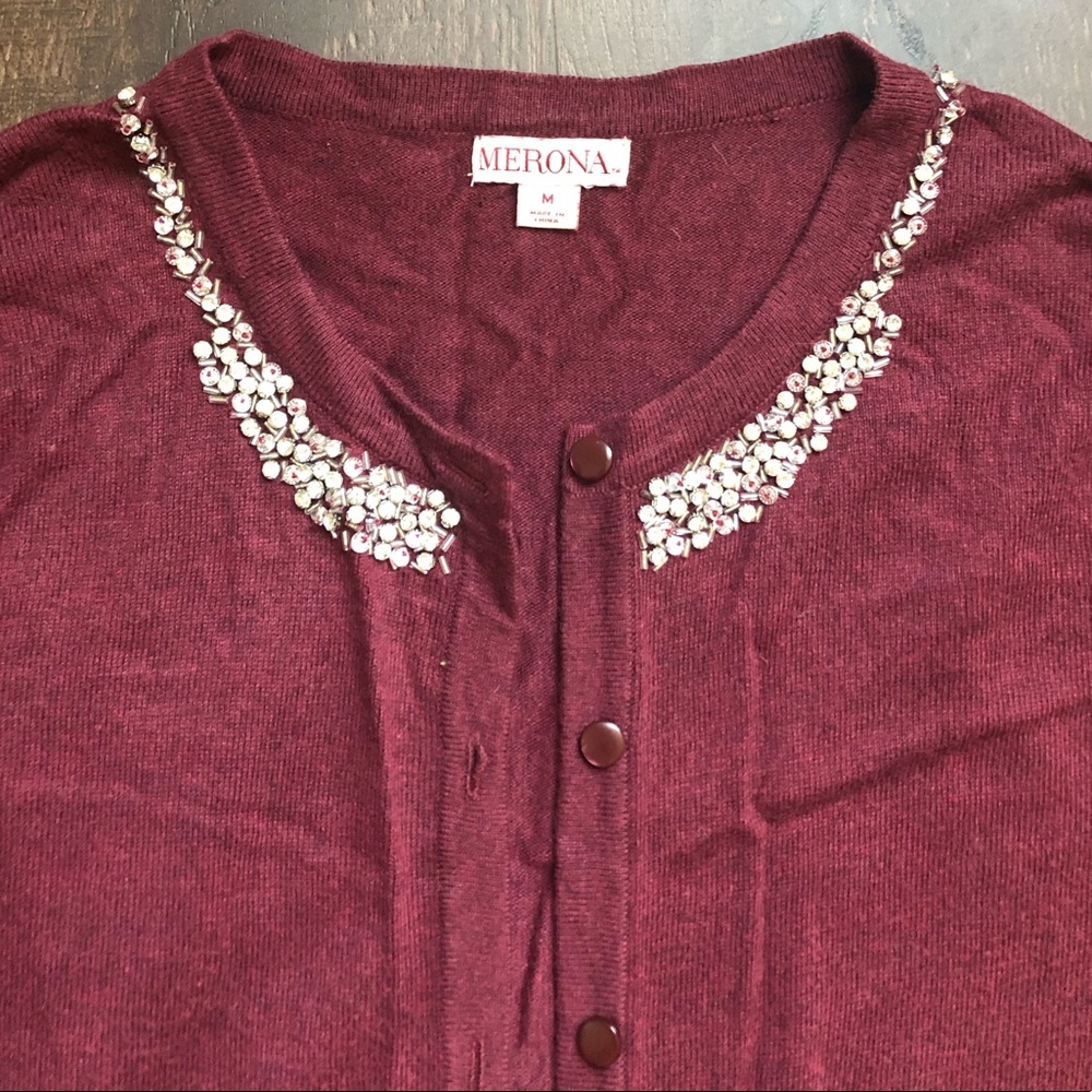 Beautiful Embellished Cardigan Sweater✨ - Picture 2 of 3